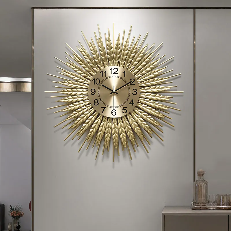 Creative Wall Clock Living Room Fashion Mute Clock Dining Room Pocket Watch Slightly Luxury Decoration Clock