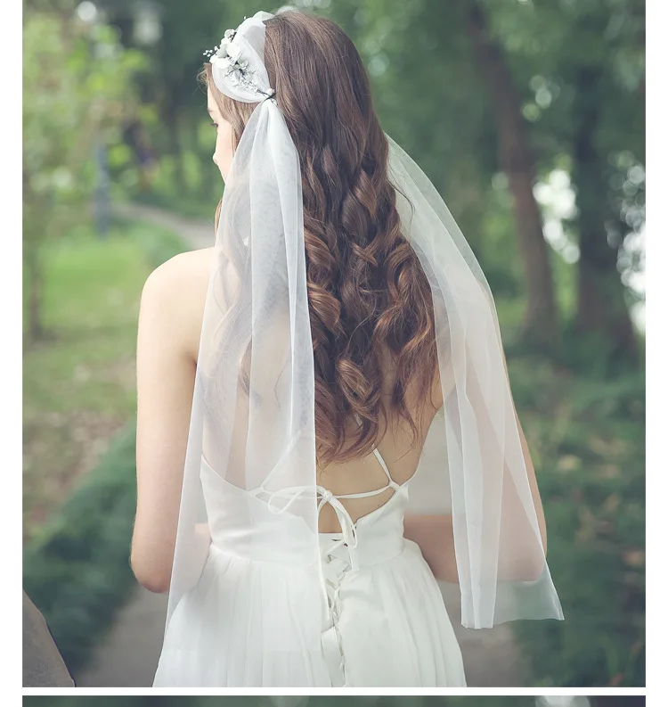 

Свадебный венок ручной работы с белыми цветами и жемчугом, головной убор для женщин, аксессуар для волос