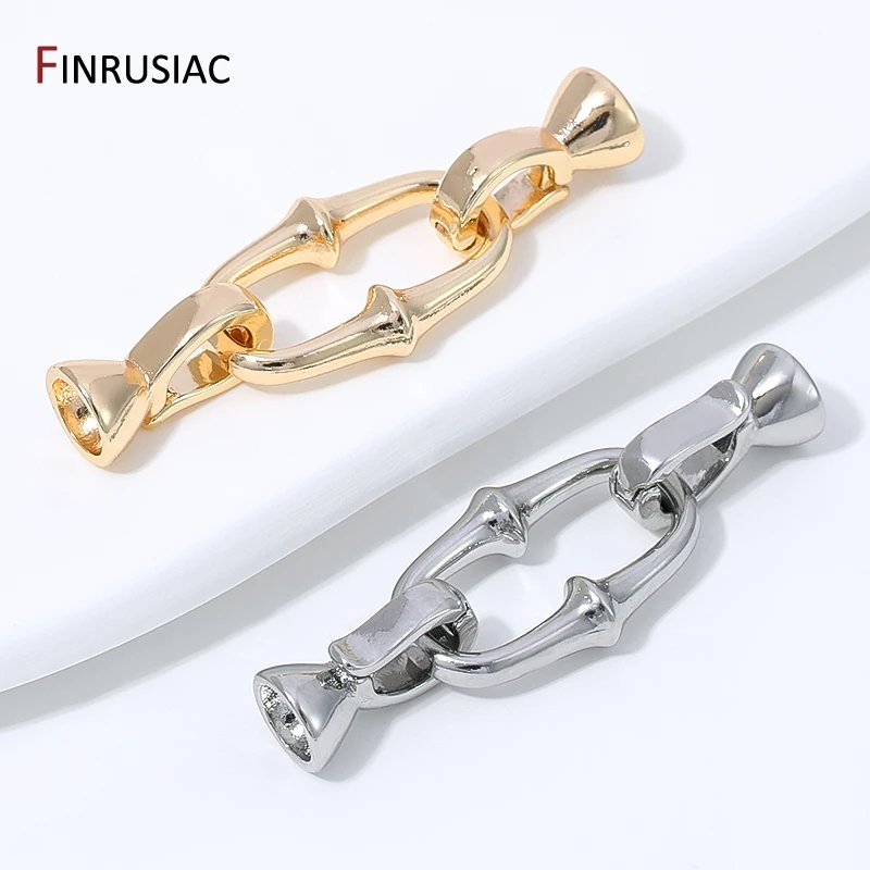 14K Gold Plated Brass Pearl Clasps Connector,Lock For Jewelry,Bamboo Shape Closure End Clasps for DIY Jewelry Making Supplies image 5