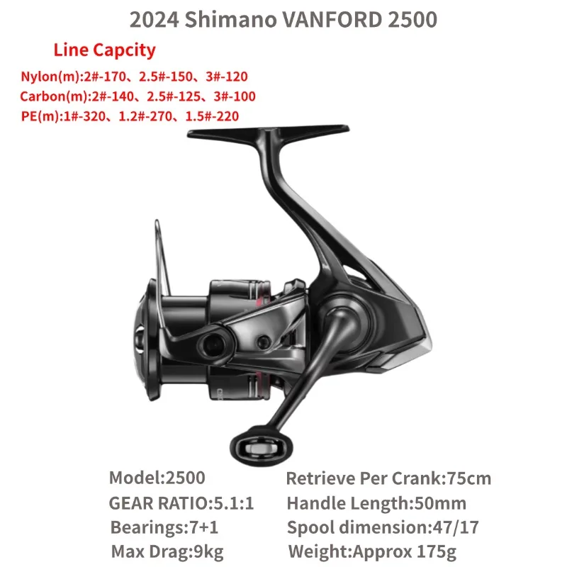 2024 SHIMANO VANFORD Max Drag 2.5-11kg MGL Rotor CI4+ Body LONG