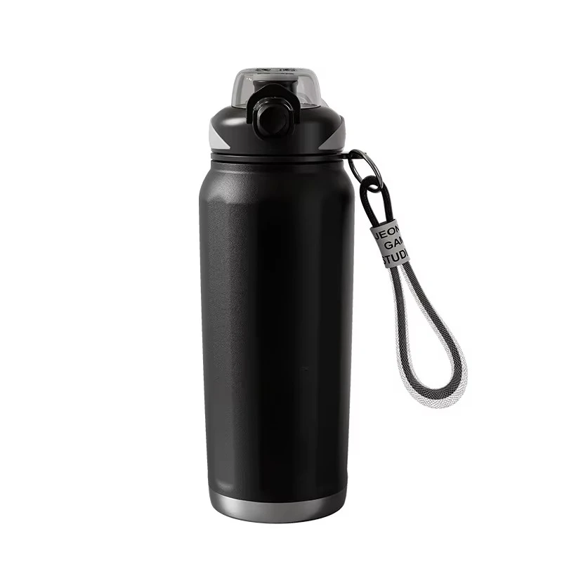 Large Capacity 1000ml Portable Thermos Cup New Model Stainless Steel Vacuum Insulated Water Bottle with Straw for Men Outdoors