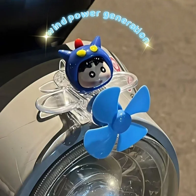 Cute Wind Powered Luminous Airplane, Electric Bike, Motorcycle Ornament, Wind Power Generation Decoration, Rotating Car Ornament