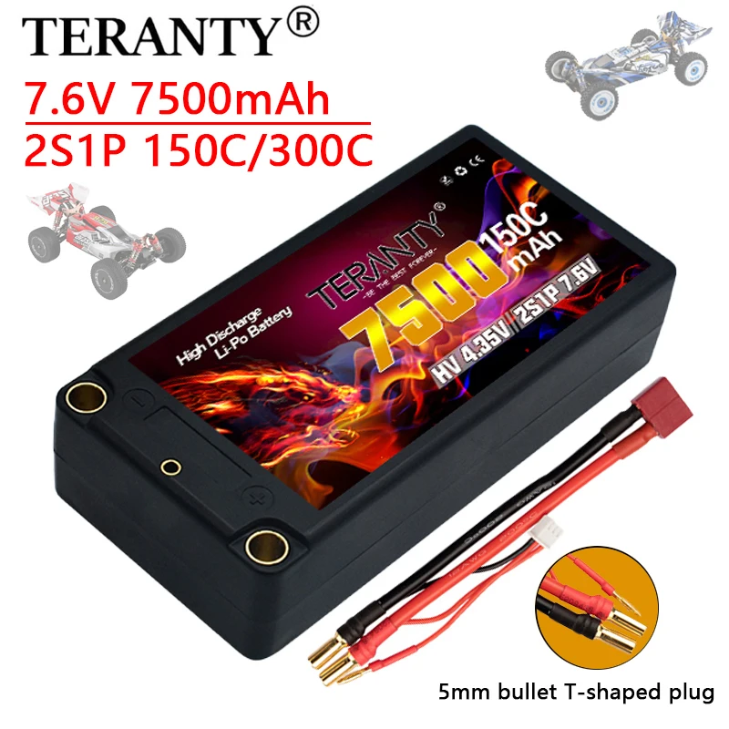 TREANTY 2S 7.6V 7500mAh 150C/300C HV with 5mm bullet XT60 plug remote control car climbing car model RC lithium battery