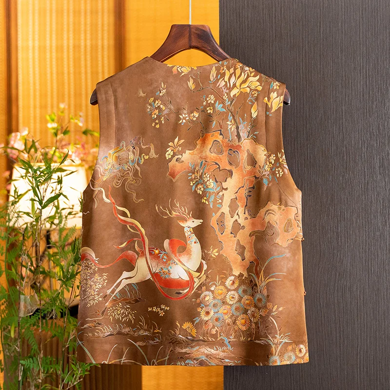 New Chinese-Style Embroidered Vest Top 2026 Autumn New Design Sleeveless Retro Vest Jacket