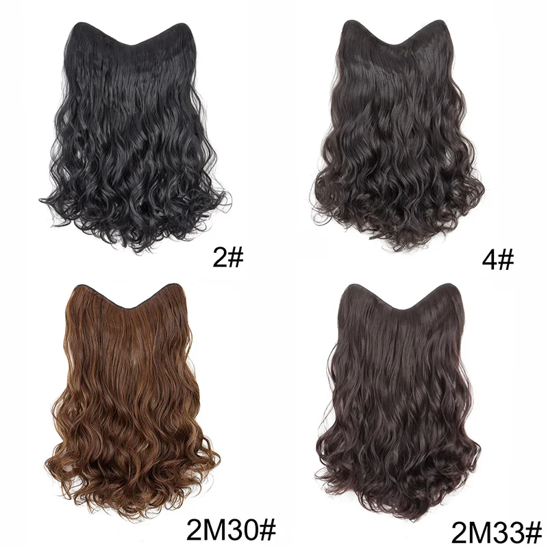 Extensión de cabello sintética de 24 pulgadas con 4 clips, larga, rizada, esponjosa, resistente al calor, aumenta volumen natural 3