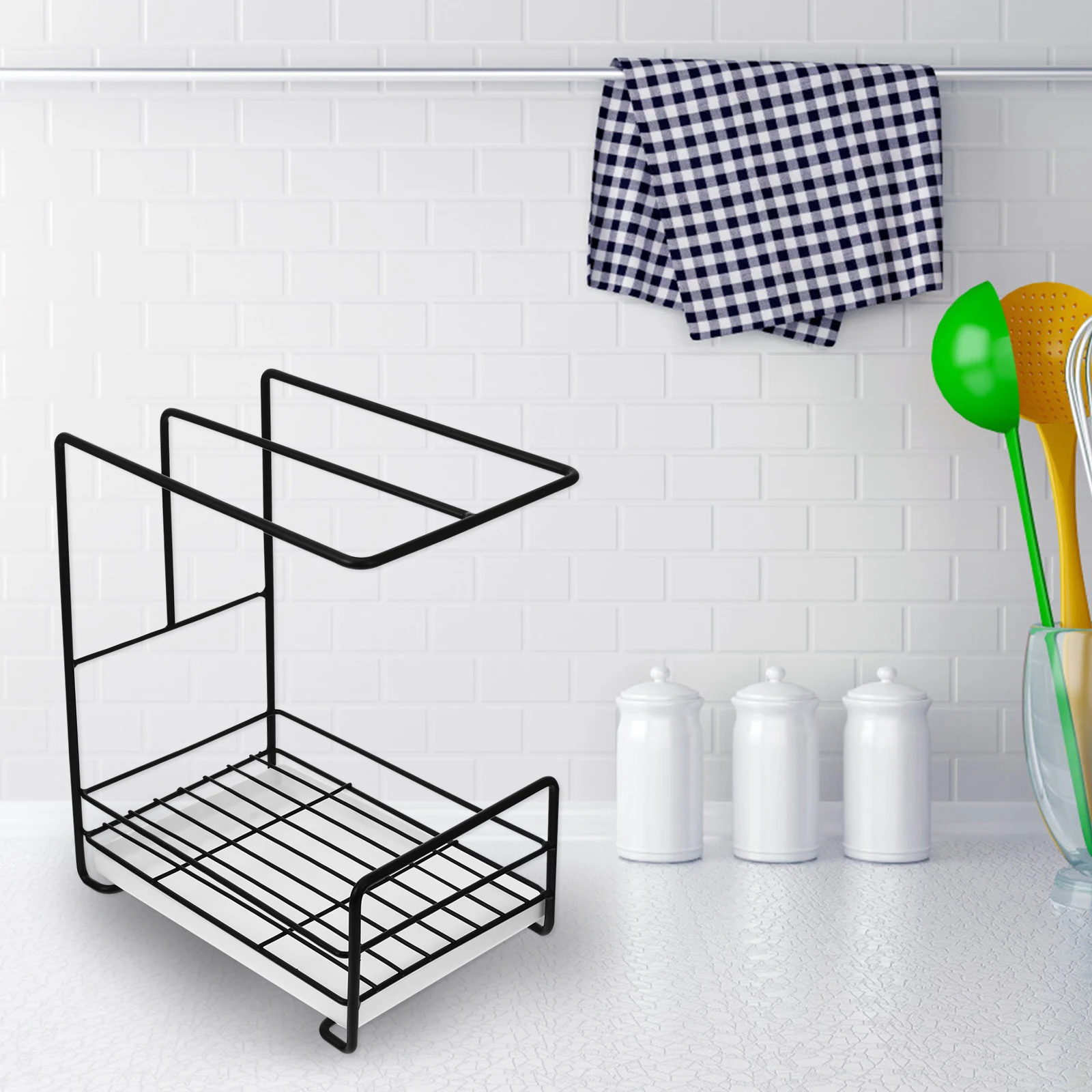 

Creative Kitchen Sponge Holder Rack Modern Bathrooms Cloth Storage Drainer Easy Assemble Metal Household ganizer