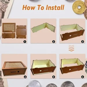 صندوق المال مع عداد المال توفير نمط الرجعية اليدوية خشبية أصبع بنك توفير المال هدف للأطفال والكبار أفضل 8 بنوك أصبع أطفال للمبيعات - رقم 5