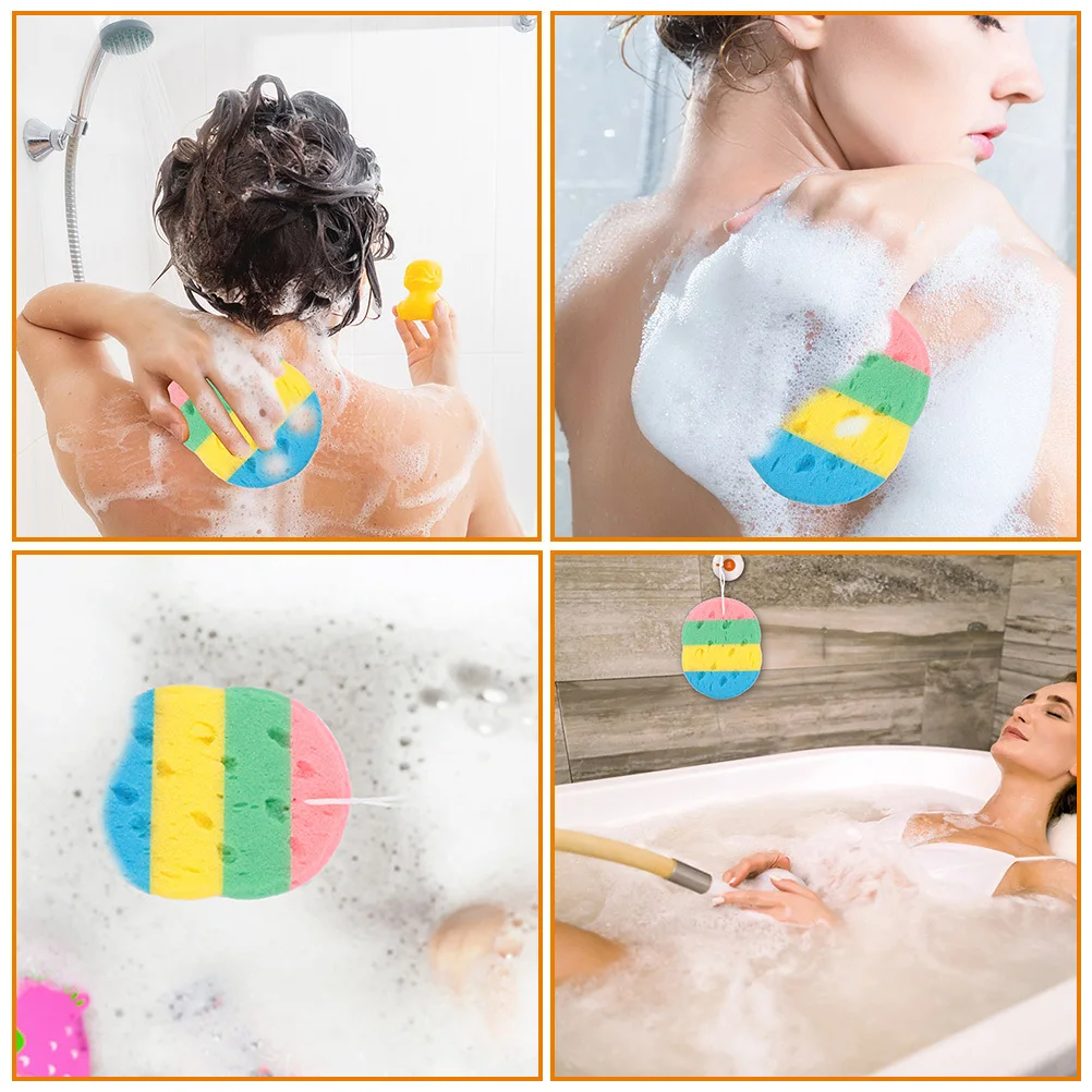 

5pcs Bath Sponge Exfoliating Body Scrubber Soft Foam Generating Shower Supplies For Women Lightweight Sponges For Body Bathing