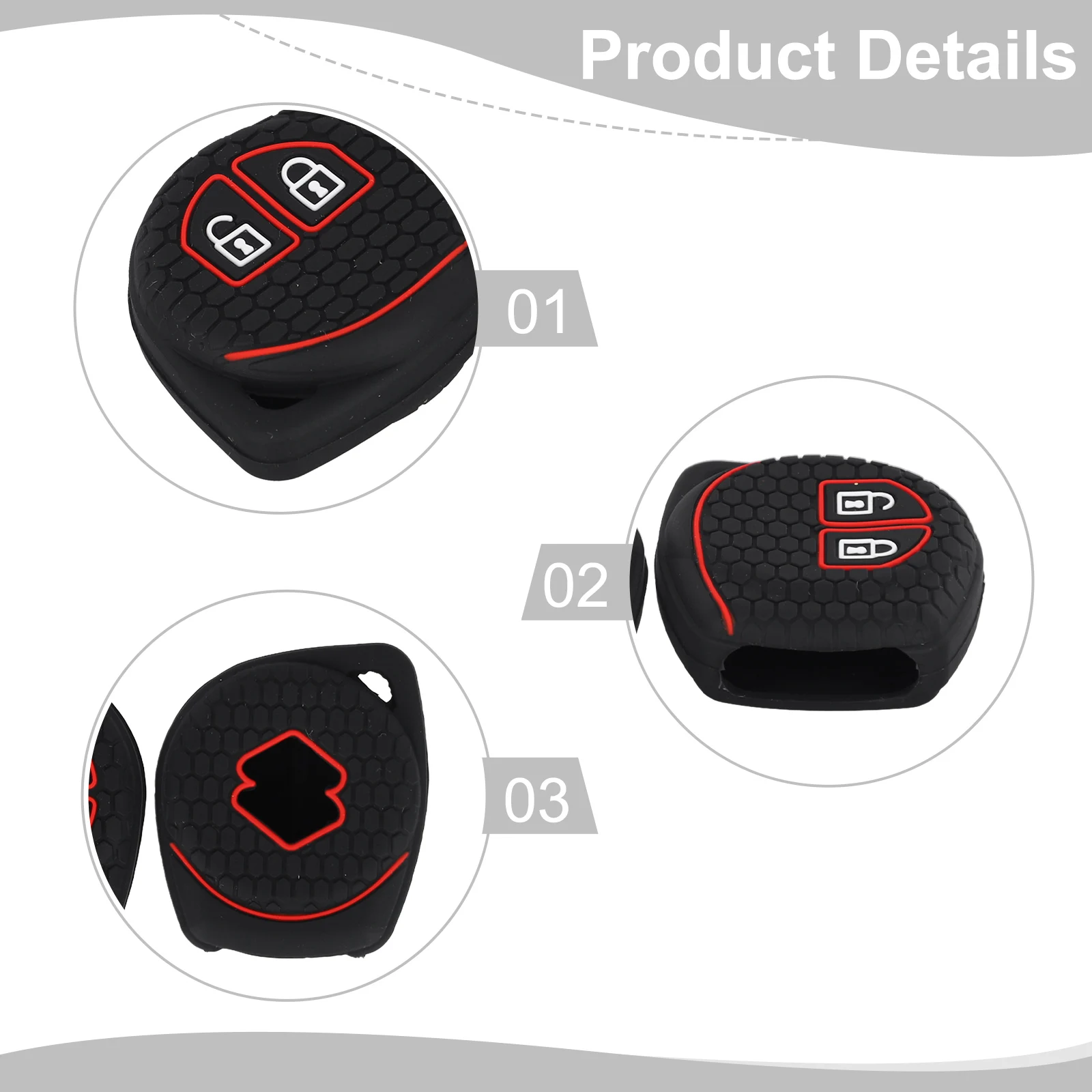 For Suzuki Swift 2 Button Key Cover Easy Installation Eco Friendly Silicone High Quality Material No Distortion