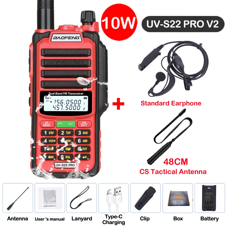 Baofeng UV S22 PRO V2 IP68 トランシーバー防水デュアルバンド 136