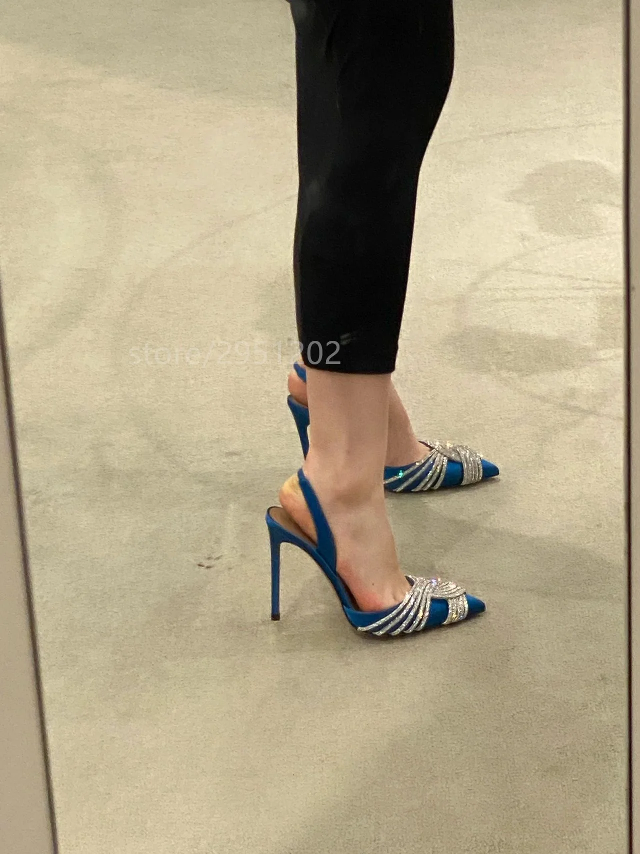 Sexy Peep Toe Women Pumps Spring Clear PVC High heels SlingBack Crystal Knot Wedding Party Ladies Shoes