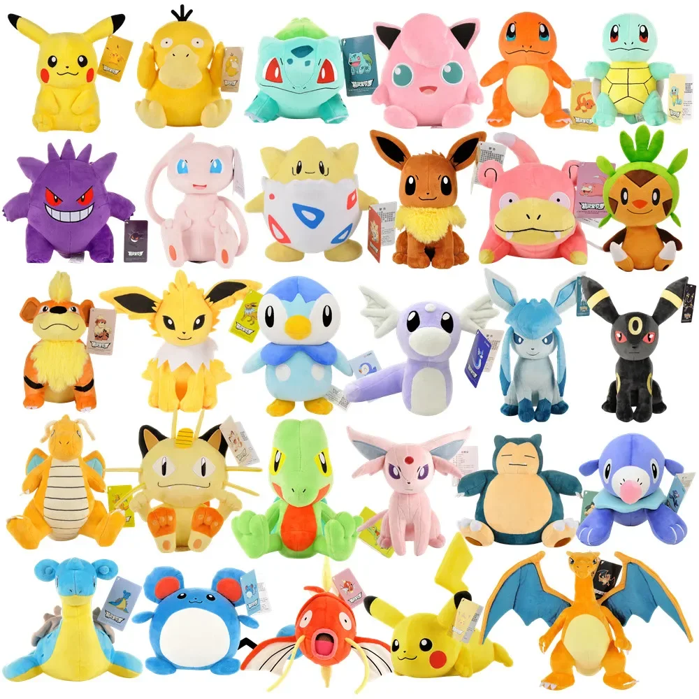 

Оригинальная плюшевая игрушка Pokemon Pikachu Squirtle Charmander Charizard Gengar Mew Espeon, мягкая кукла Kawaii, игрушки, подарки для детей