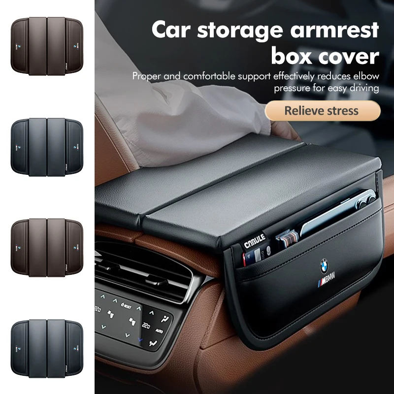 Car Armrest Box Pad Thicken Center Console Protector Cover For BMW E87 E70 E91 E30 G20 E92 E93 E60 E46 E90 G30 E53 X1