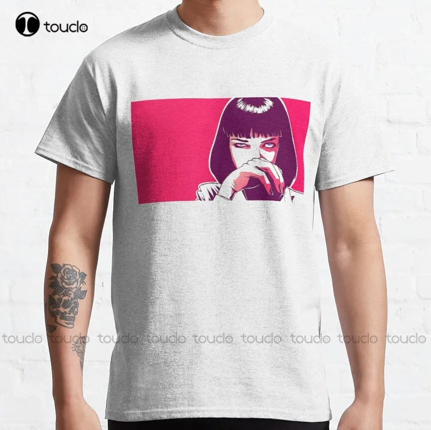 Mia Wallace Pulp Fiction Classic T-Shirt Beach Shirt Custom Aldult Teen Unisex Digital Printing Tee Shirt Fashion Funny Xs-5Xl