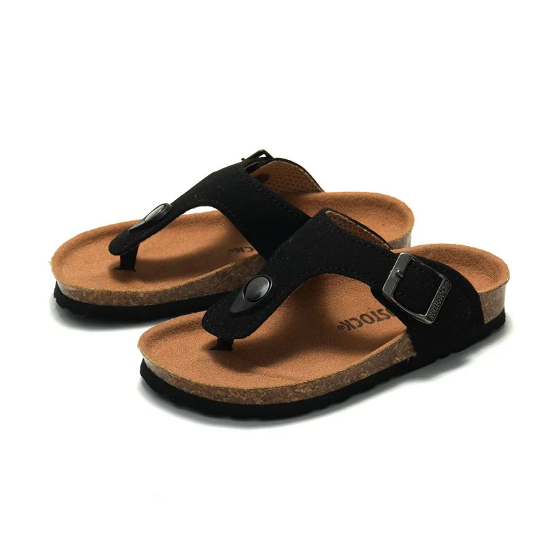 Sandali traspiranti per ragazze estive per ragazzi scarpe in pelle per bambini di nuovo stile scarpe da spiaggia per bambini per pantofola in