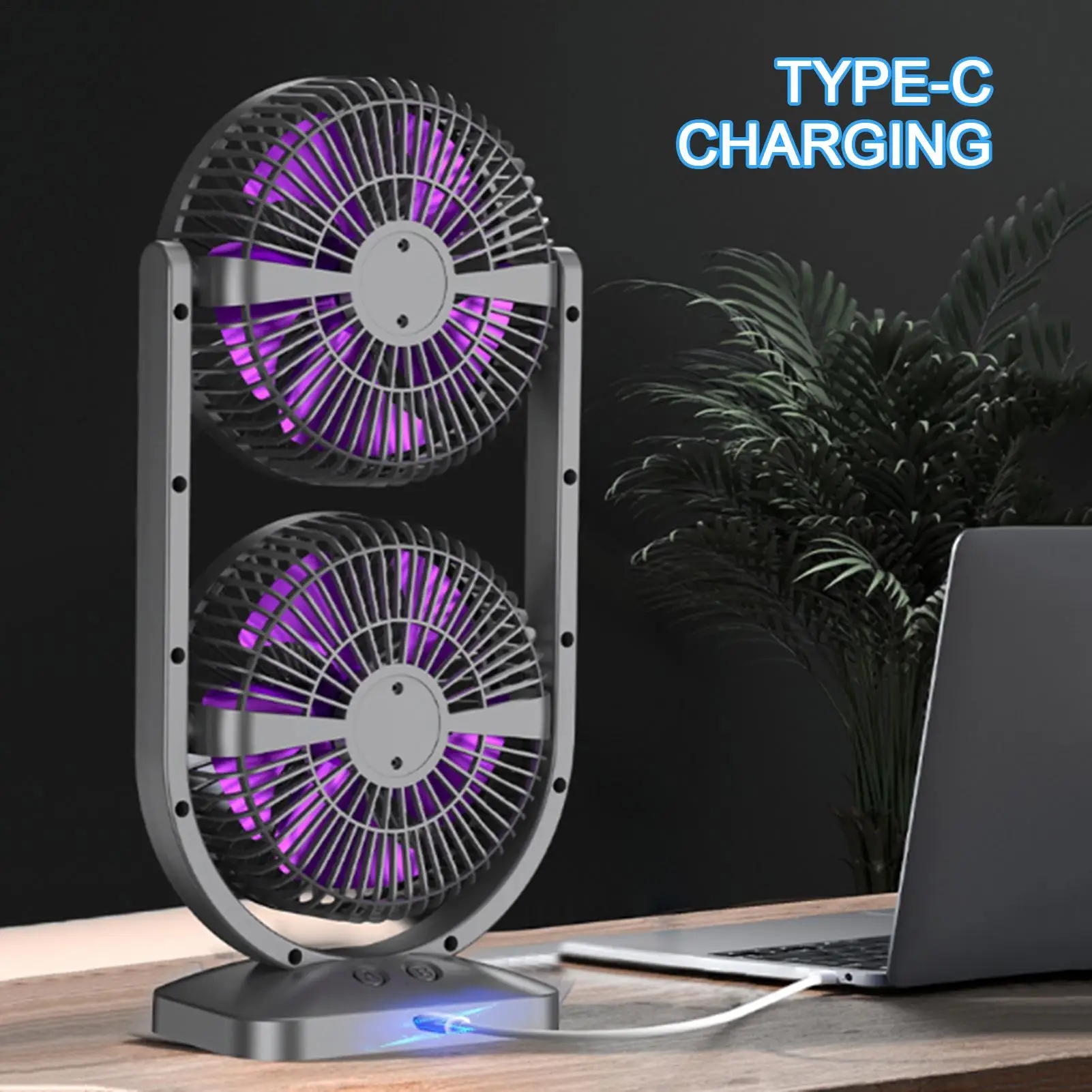 Table Fan Portable Quiet Air Circulation Angle Rotation Personal Fan for Bedroom Dorm Home Work Outdoor Sports Sleep Summer