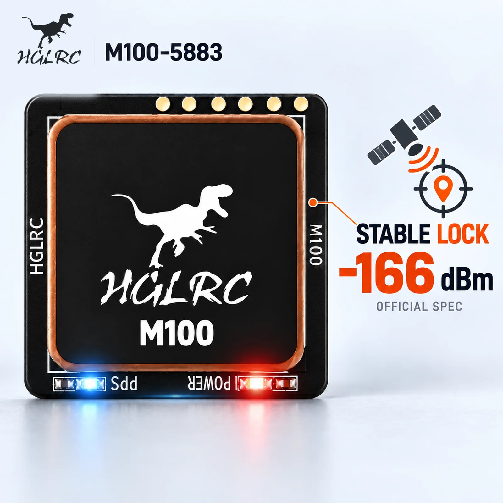 HGLRC M100-5883 GPS Module With M10 Chip Compass 115200bps 10Hz Output For FPV Fixed Wing UAV RC Aircraft Build 1PC 3PCS