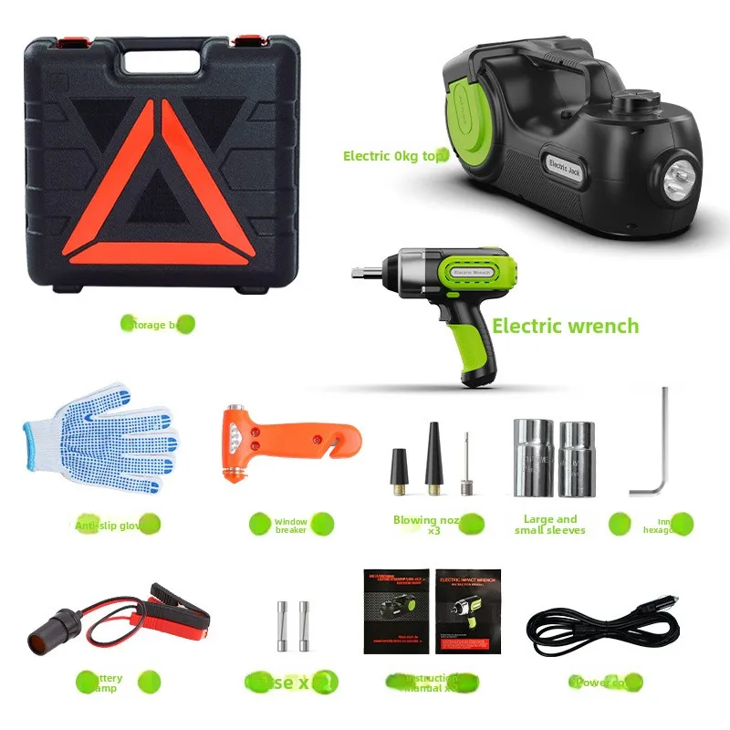 12V Vehicle 5 Tons Multi-function Electric Hydraulic Jack Set Car Tire Replacement Pneumatic Jack