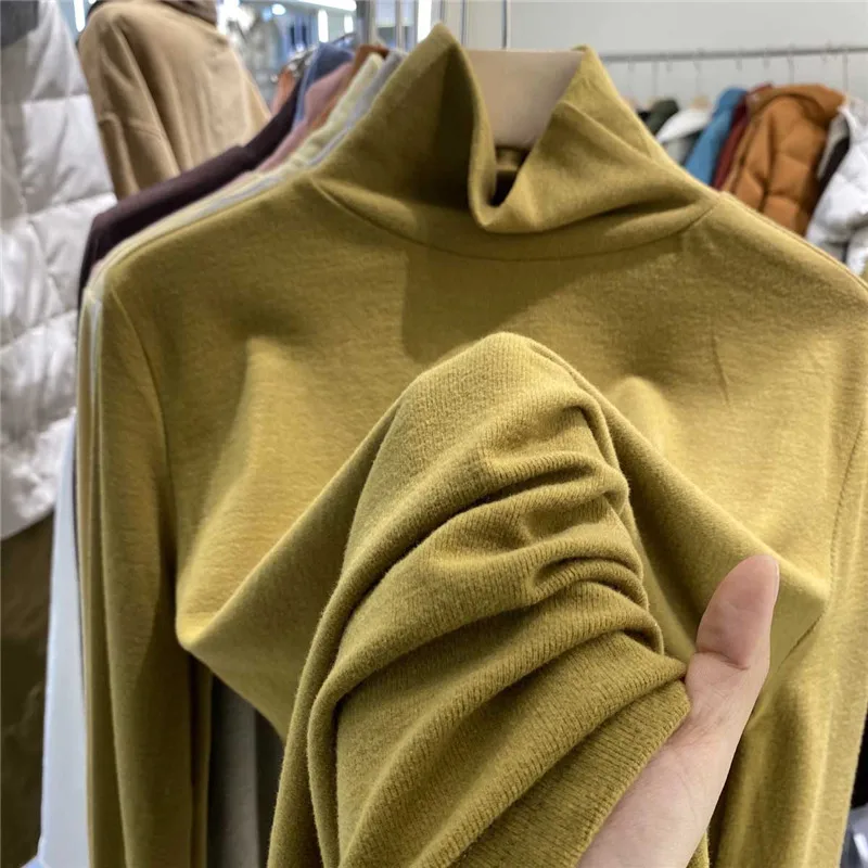 Extra grote 300 pouw dubbelzijdige Brued Camere lange Sve T-irt dames herfst winter Thiened Base irt f High...