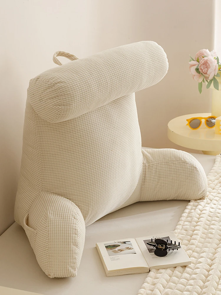 Corn velvet high-end pillow bedside backrest cushion detachable sofa waist cushion soft bag floating window bed backrest pillow