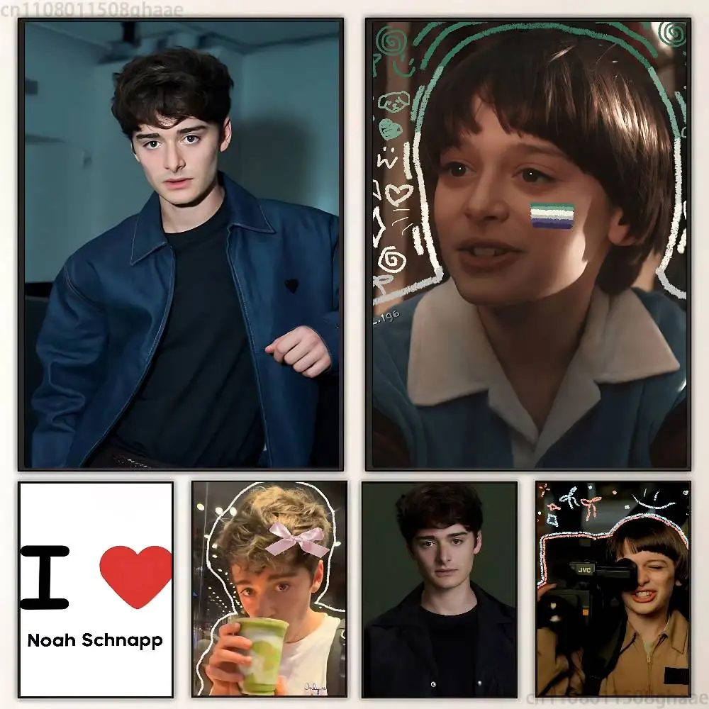 Noah Schnapp Stranger klassische Wandkunst, Leinwanddruck-Poster, geeignet für Zuhause, Wohnzimmer, Raumdekoration, Gemälde