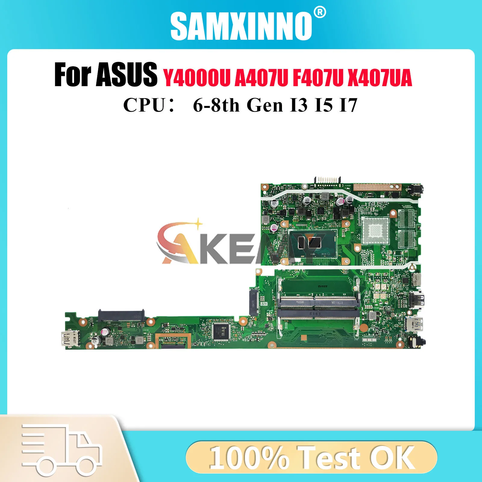 

X407UA Материнская плата для ноутбука ASUS Y4000U X407U X407UA X407UAR A407U X407UB X407UV X407UF F407U X407UBR Материнская плата I3 I5 I7 CPU