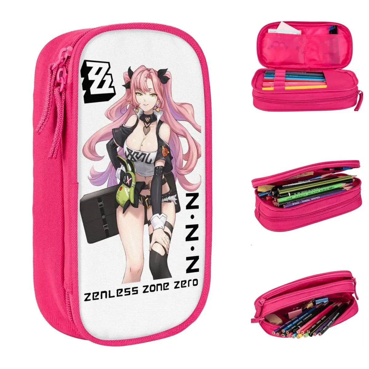 Zenless Zone Zero Nicole Demara Pencil Cases Pencilcases Pen Kids Large Storage Bag School Supplies Zipper Stationery