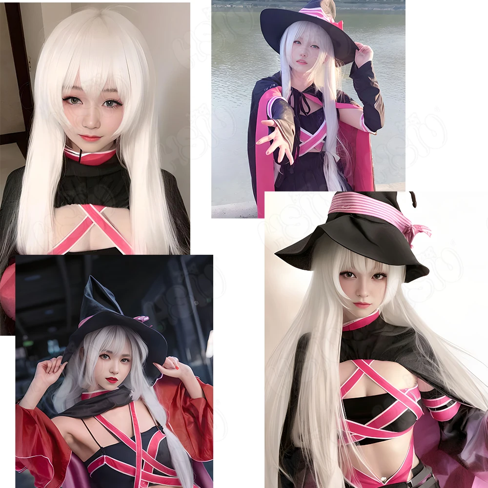 Ayachi Nene Cosplay Wig Fiber synthetic wig「HSIU」white long Wig Game Sabbat of the Witch Ayachi Nene Cosplay Wig