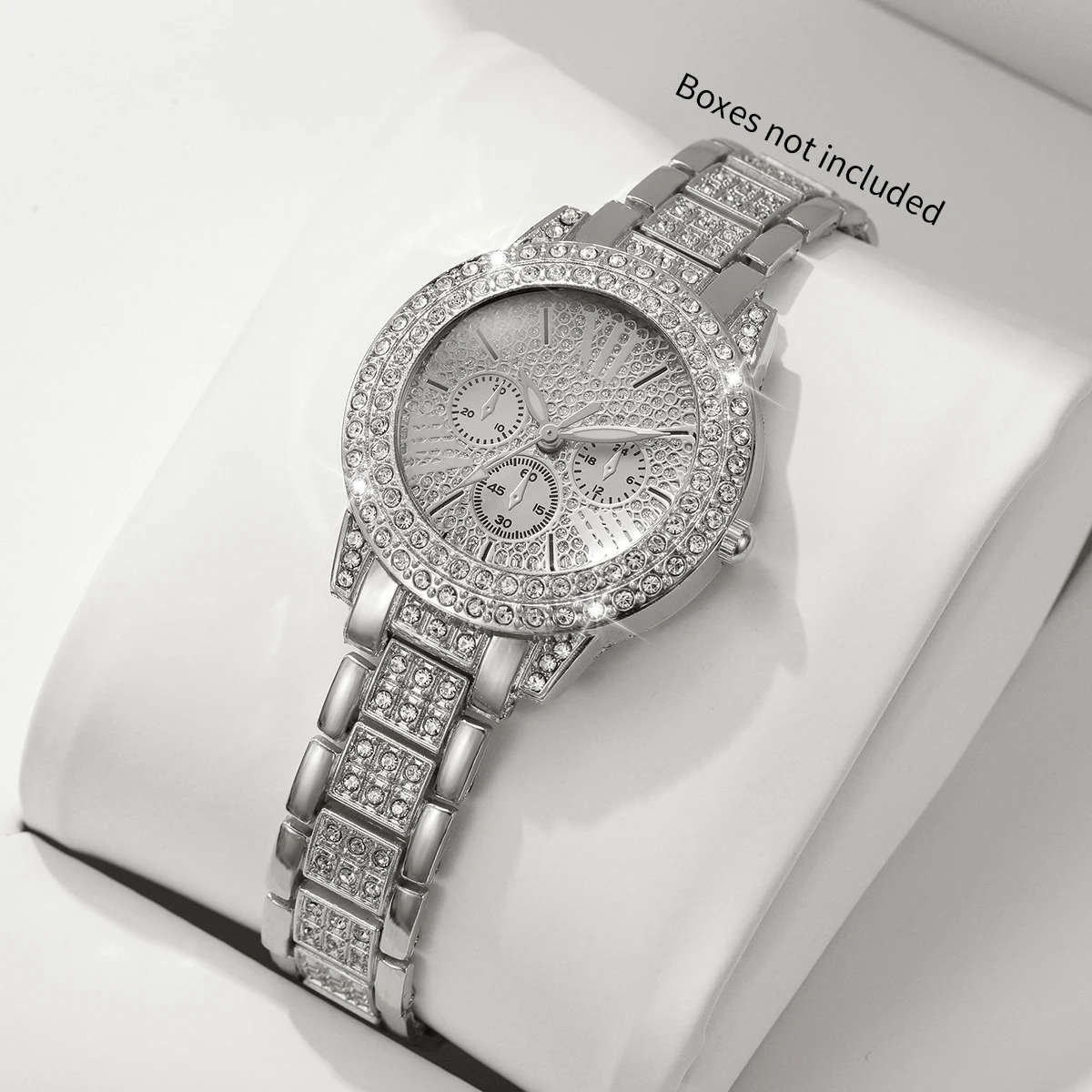 Fashion Decorative Three-eyes Women Quartz Watch Luxury Rhinestone Ladies Wristwatches Reloj Mujer Girls Clock (Without Box)