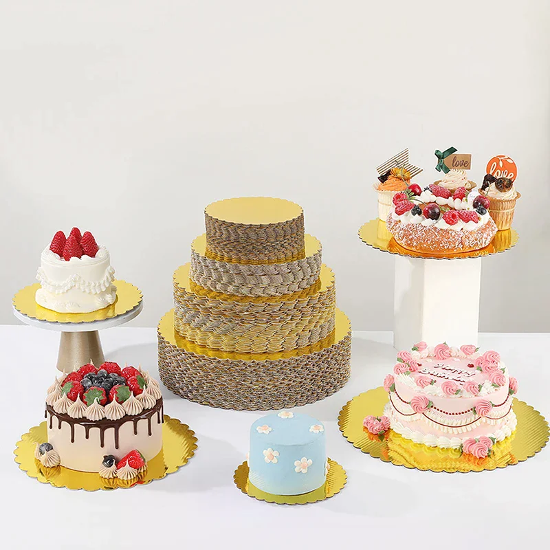 4/5/6/7/8/10 inch birthday party cake decoration board circular cardboard base paper cup cake dessert tray - view 5