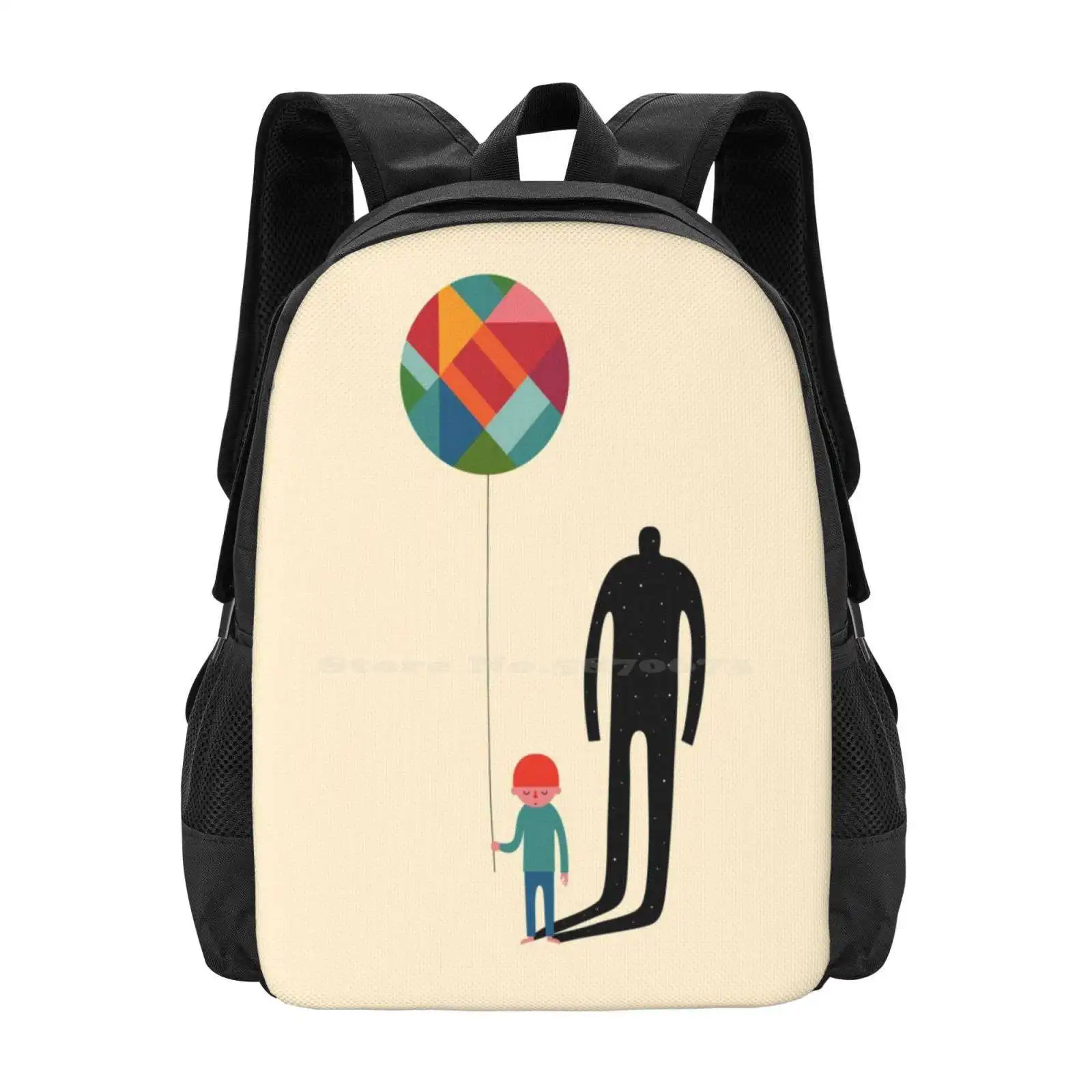 Grow Up Hot Sale Backpack Fashion Bags Dream Time Kids Balloons Grow Up Reality Universe Boy Fantasy Cool Shadow Space Rainbow