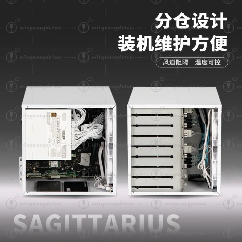 사지타리우스 8베이 NAS 섀시, ATX 파워 서플라이, MATX 마더보드, 풀하이트 PCIE, 21.8L 썸네일 3