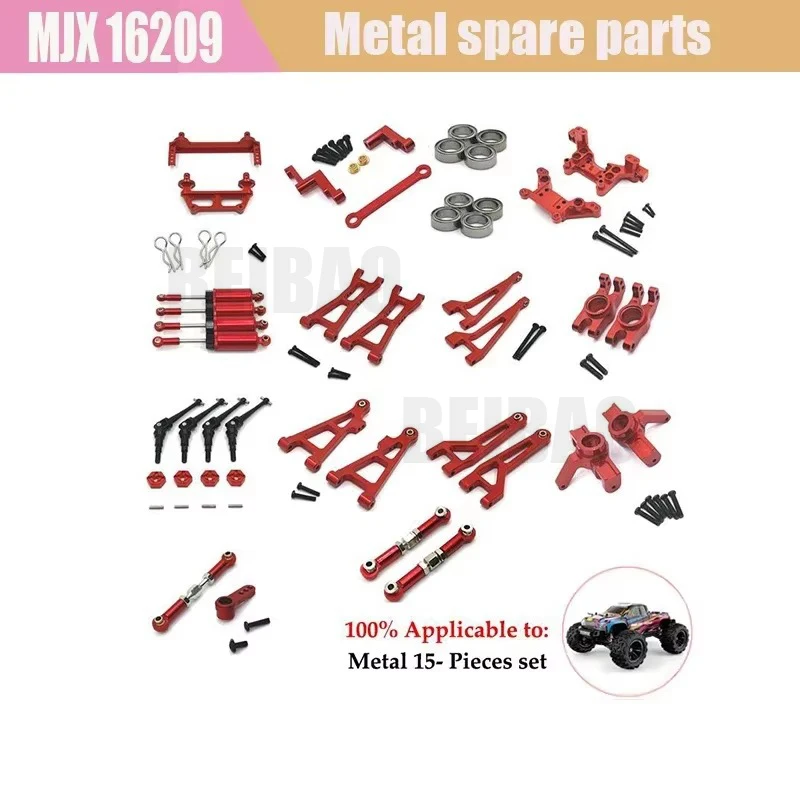 MJX Hyper Go 1/16 16207 16208 16209 16210 RC Car Metal Steering Cup Upper Lower Swing Arm Set Shock Tower Bracket Upgrade Parts