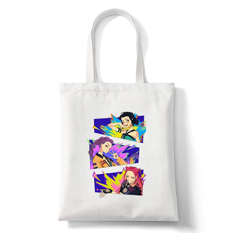 Moda Cool Tema musicale KPop Demon Hunters Stampa Borsa a tracolla da donna in tela Kawaii Cartoon Ragazze Ragazzi Borsa stile semplice Regali