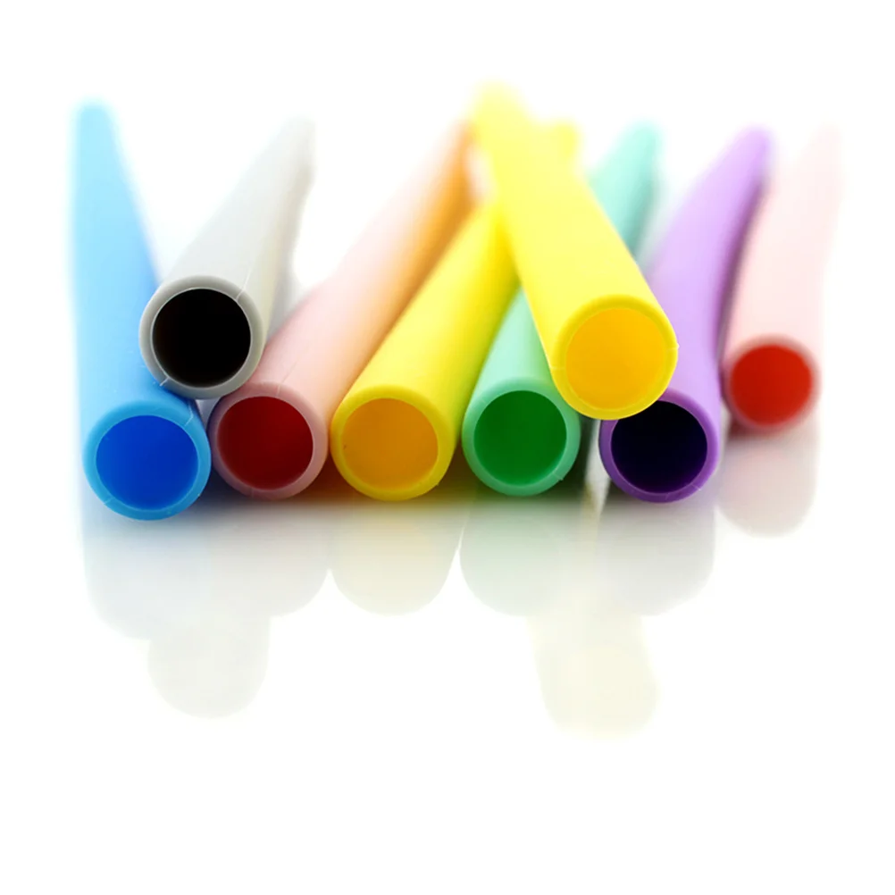 

7Pcs Silicone Straws Set Eco-Friendly Reusable Drinking Straws Portable Travel Straw Kit Food Grade Cleaning Brush