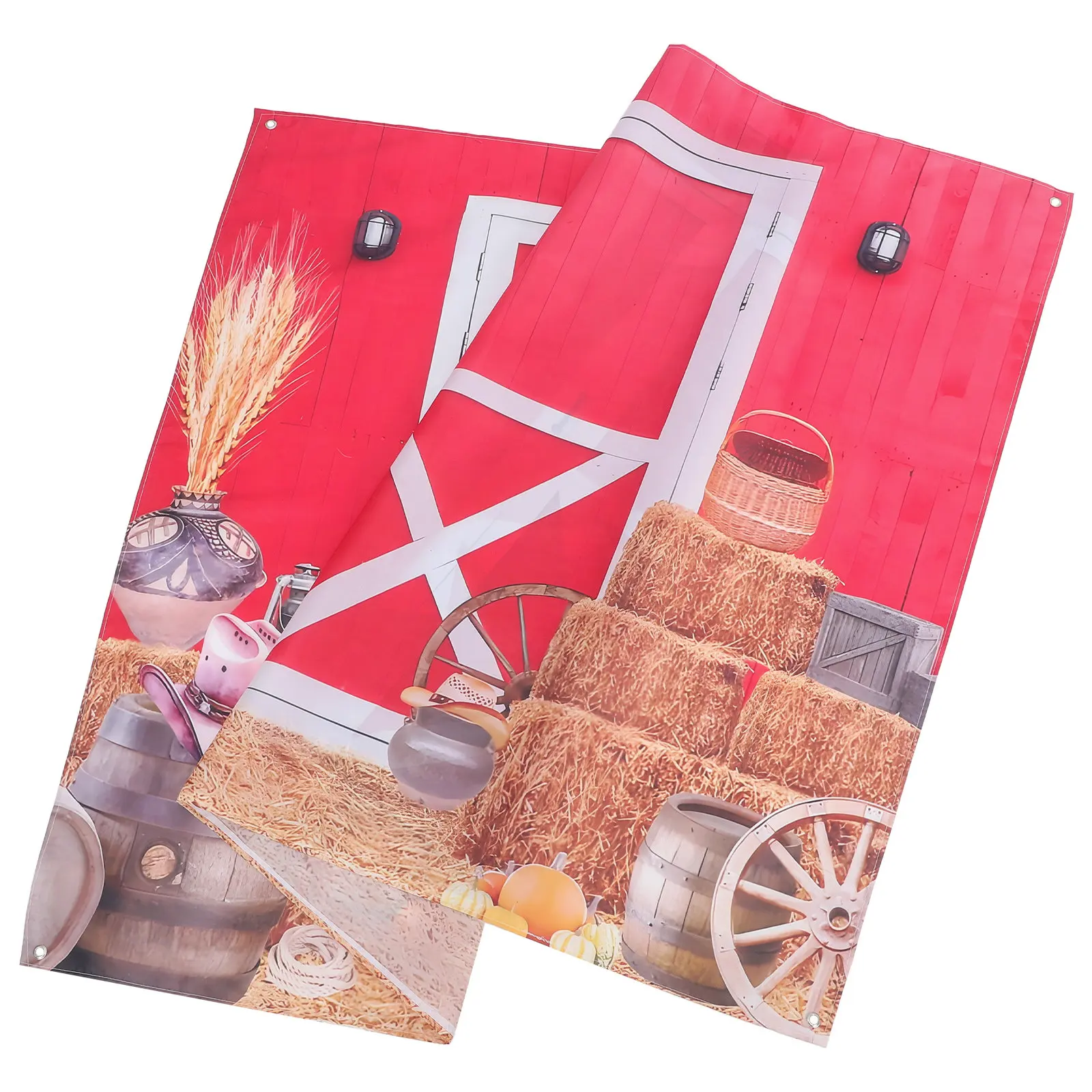 Rustic Barn Door Backdrop 180x120cm Farm Themed Photo Background for Western Birthday Shower Wedding Photo Booth Decoration