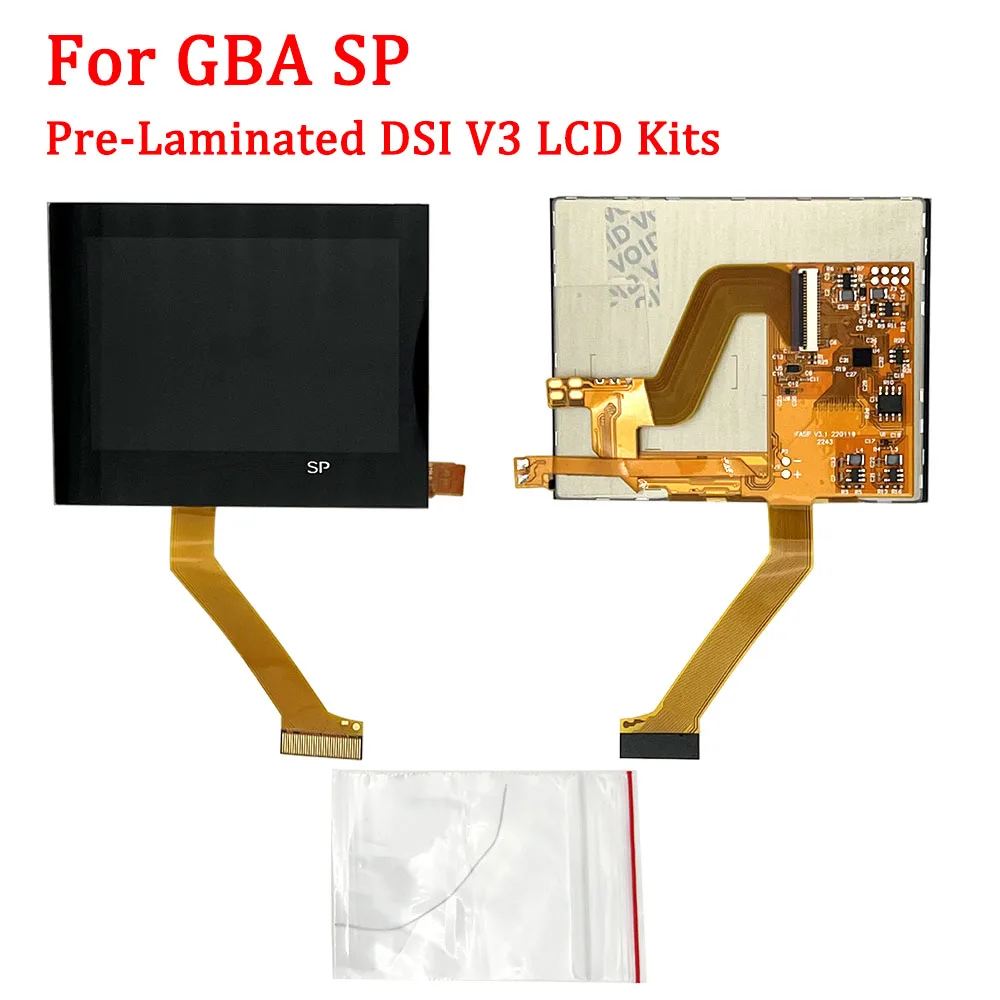 Pre-Laminated DSI V3 LCD Screen Kits For GBASP Real Physical Point to Point DSI V3.0 Highlight Backlight ITA Kit For GBA SP