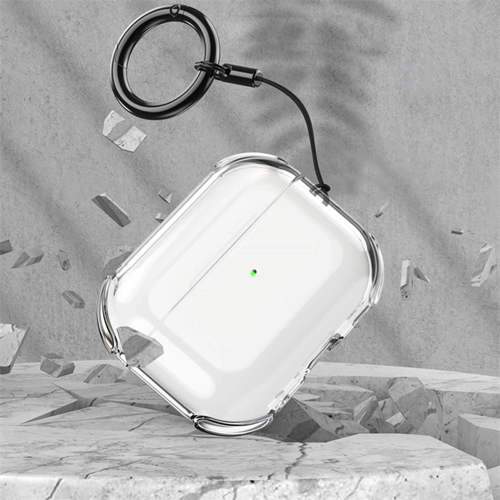 Transparente Hülle für AirPods 4 3 2 1, Business-Kopfhörerhüllen für Apple AirPods Pro 1. und 2. Generation, Schutzhülle mit Haken – Detail 11