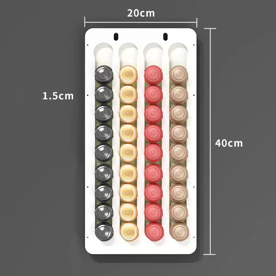 Contenedor de Almacenamiento de Cápsulas de Café Montado en la Pared, Multi-Especificaciones, 1 Pieza, Estante de Exhibición de Cápsulas para Gabinete de Cocina, Caja Colgante para Café