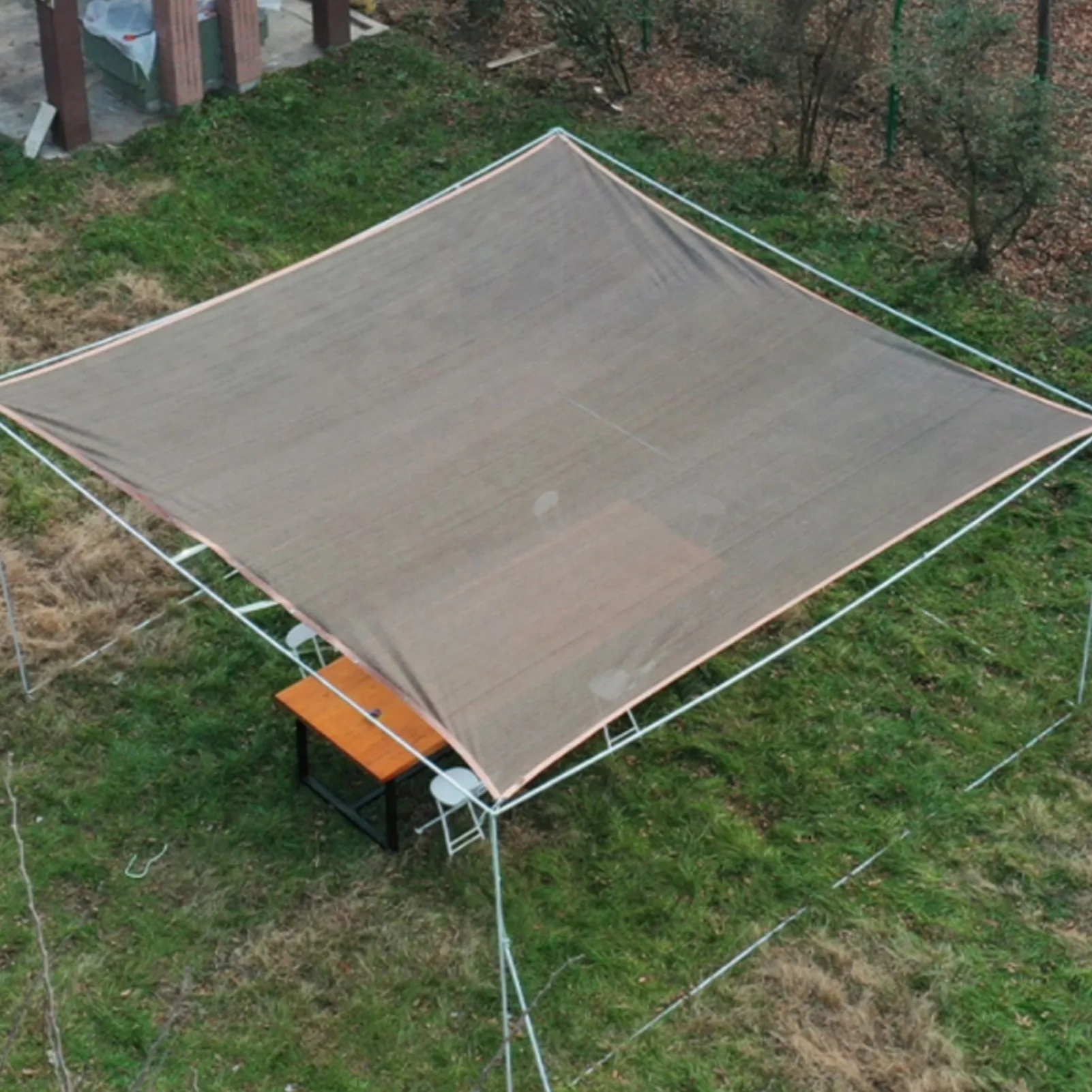 Sun Shade Cloth Polyethylene Sun Shade Net Sail Canopy Cover with 10m 4 Ropes for Outdoor Garden Patio Backyard Deck Coffee