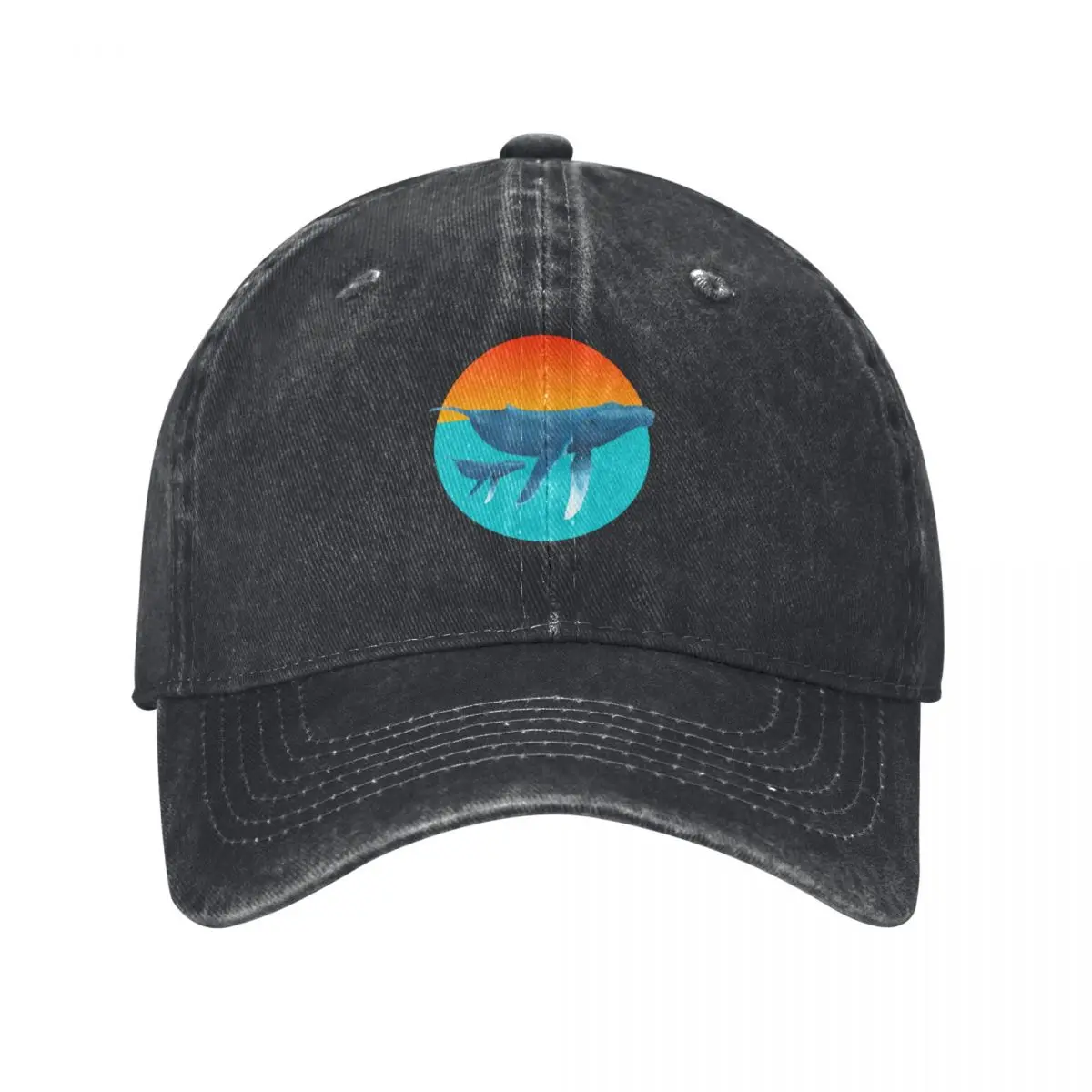 Humpback Whale and Calf Baseball Cap Custom Cap fishing hat Hats Man Women's