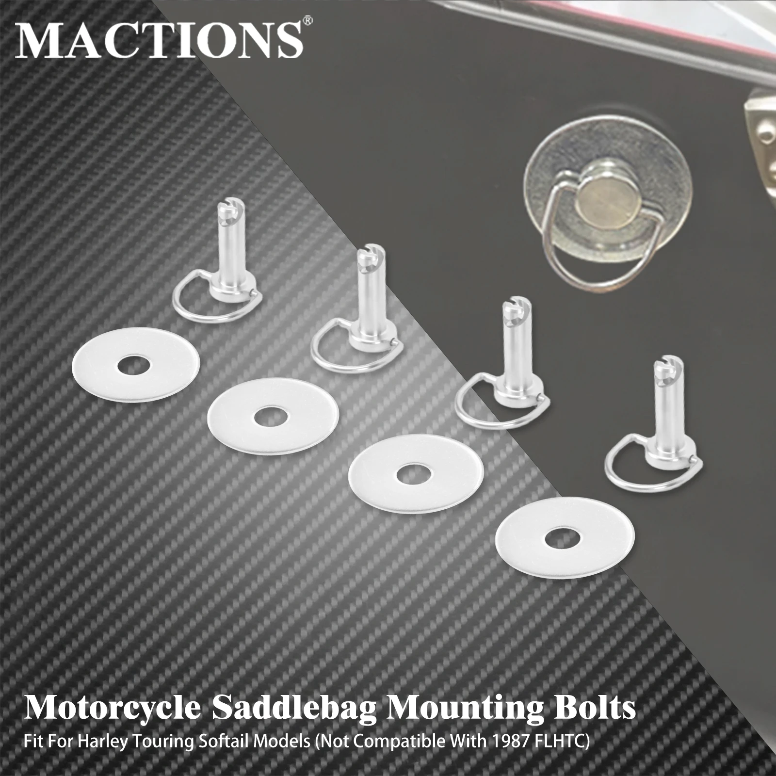 Perno de perno de montaje de alforja dura de sujeción de motocicleta para Harley Softail Fat Boy Touring Street Glide Road Glide Road King
