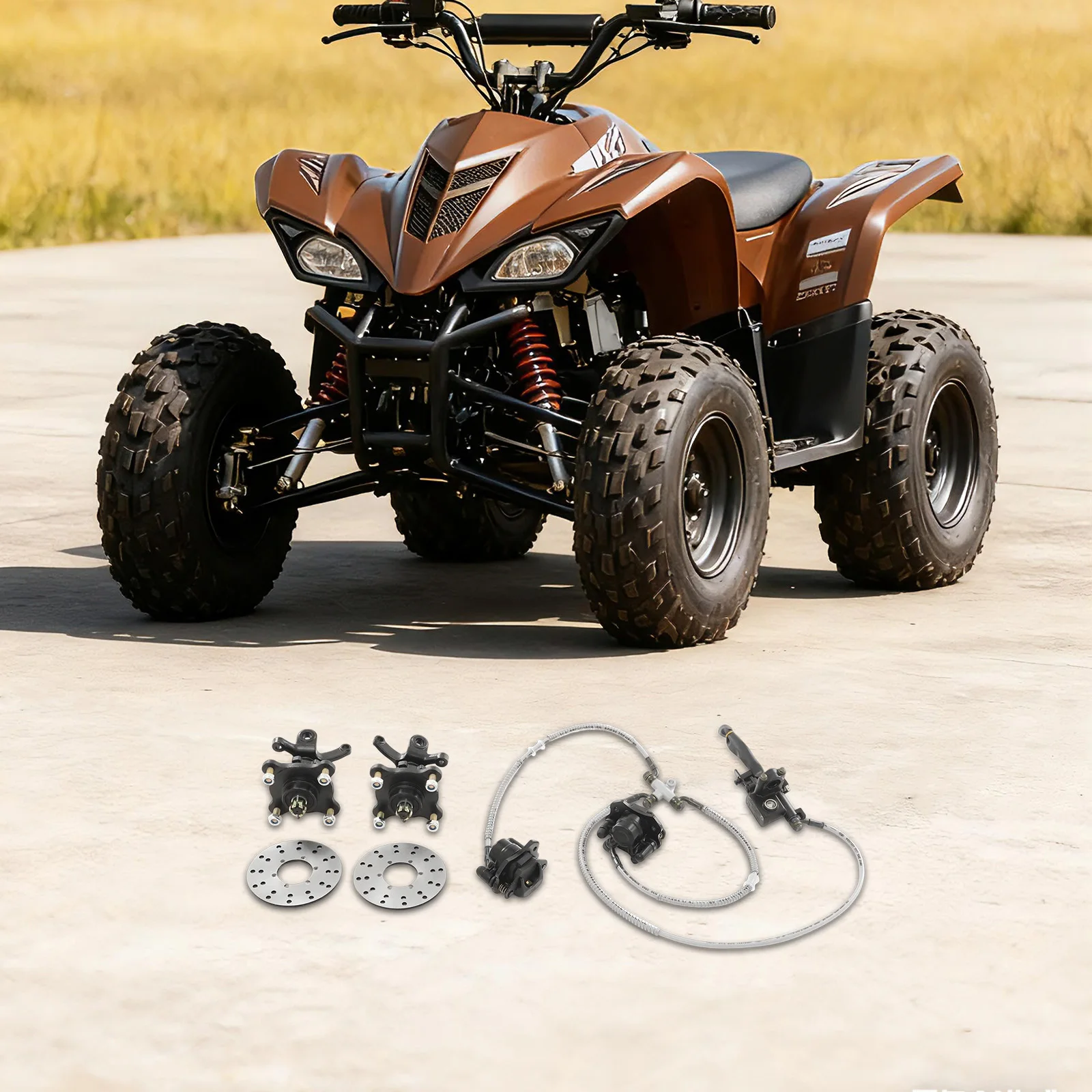 

Суперсовместимый комплект переднего рулевого механизма для квадроциклов 125-250 куб. см, включает высокопроизводительный суппорт и вентилируемый тормозной диск