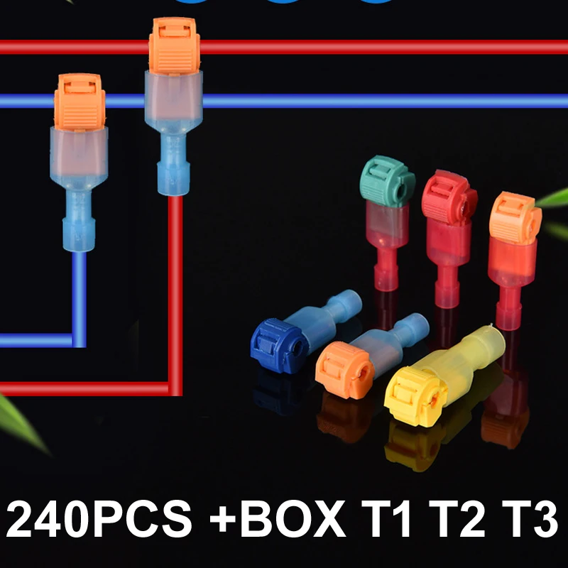240PCS T1 T2 T3 Connector Stripper Wire Terminal Cable Cutter Crimper Automatic Stripping Cutting Pliers RJ45 Network Tool