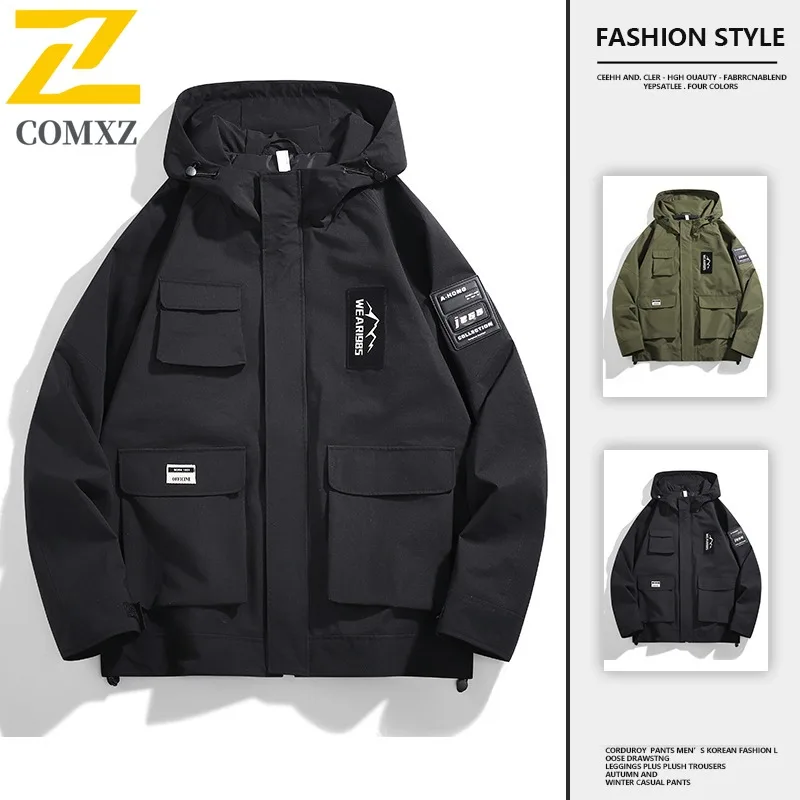 

Luxury Jacket 2025 Classic Solid Color Hiking Travel Windproof Coat Casual Daily Style Lightweight Spring Autumn Loose Fit L-8XL
