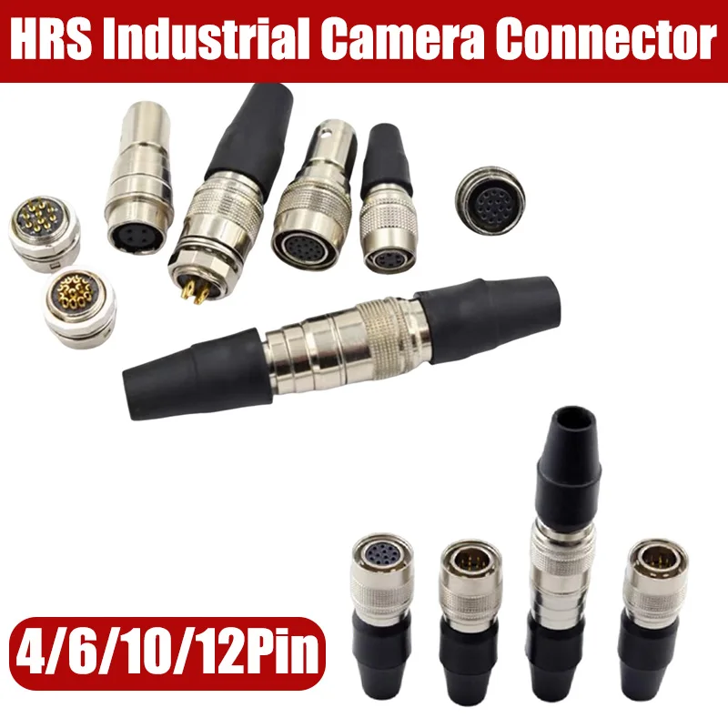 4 6 Pin HRS Industrial Camera Connector 10/12Pin Aviation Plug Socket Soldering Connector HR10A-7PR Compatible with HRS Hirose