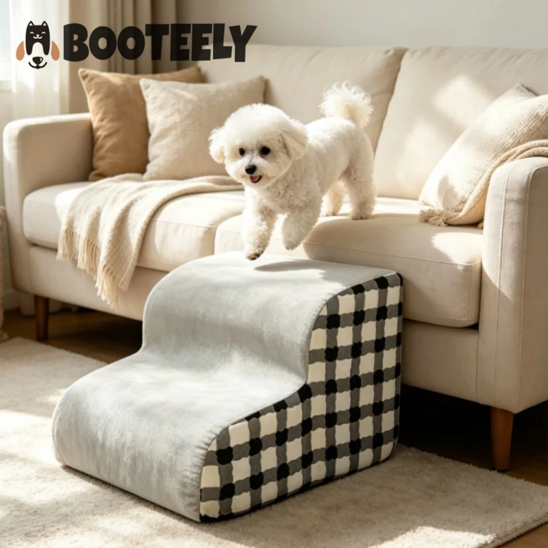 2 Steps Dog Secure Stairs High Density Foam Ramps Non-Slip Pets Steps for Older Dogs Pets with Joint Pain Sofa Bed Ladder