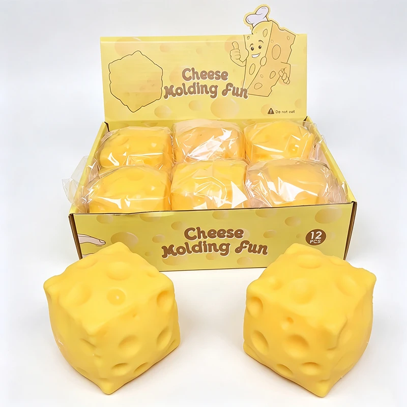5cm Käse-Quetschball, weiche Quetsch-Stressabbau-Spielzeuge, Schreibtischdekoration, Entspannungsspielzeug, Geschenk für Erwachsene – Detail 2
