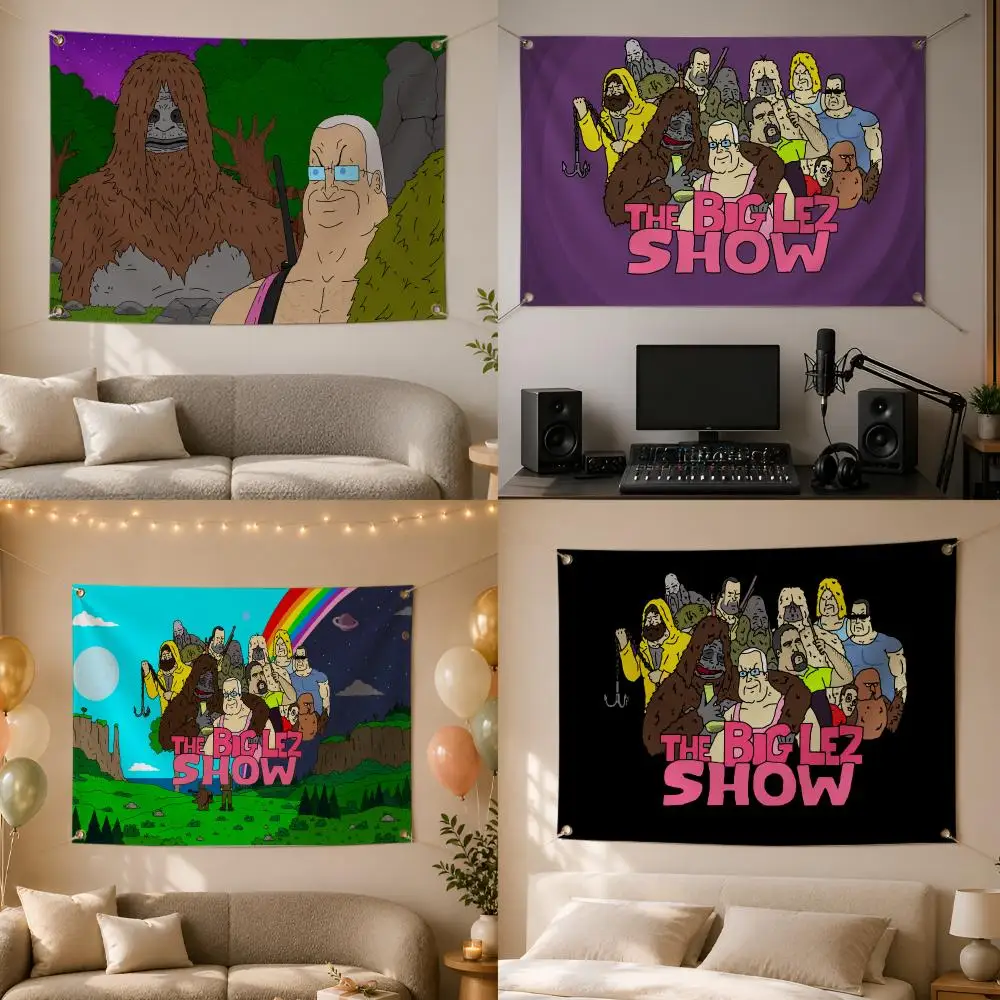 Adult Cartoon The Big Lez Show Flags Wall Hanging Flag Banner for Bedroom Dorm Party Festival Camping Indoor Outdoor Decor