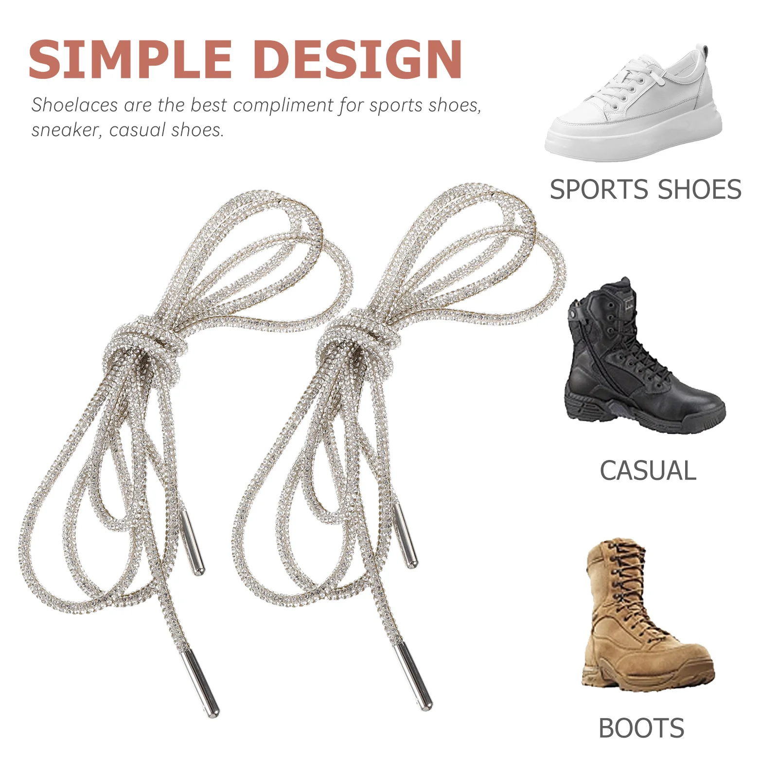

1Pair Crystal Shoe Laces Rhinestone Bling Shoelaces for Sneakers Glitter Casual Shoe Laces Rhinestone Shoelaces